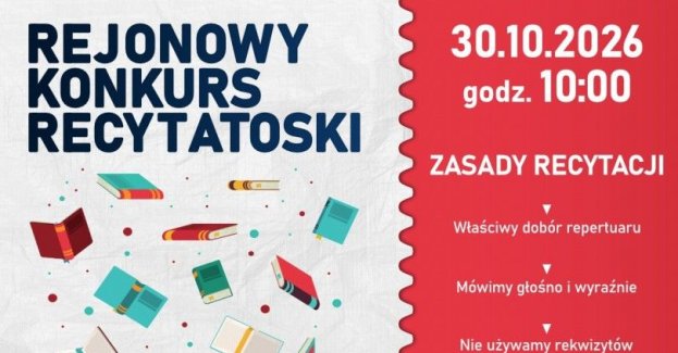 Młodzieżowe Centrum Kultury w Legnicy zaprasza uczniów klas IV–VI szkół podstawowych do udziału w Rejonowym Konkursie Recytatorskim. Wydarzenie rozpocznie się 30 października o godz. 10:00.